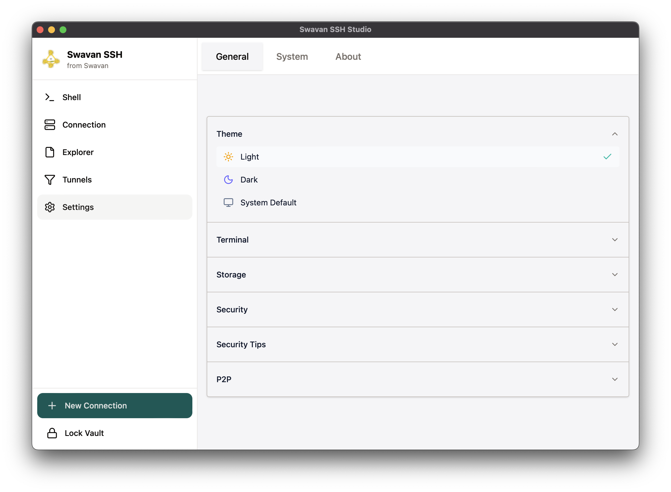 Light Theme Interface