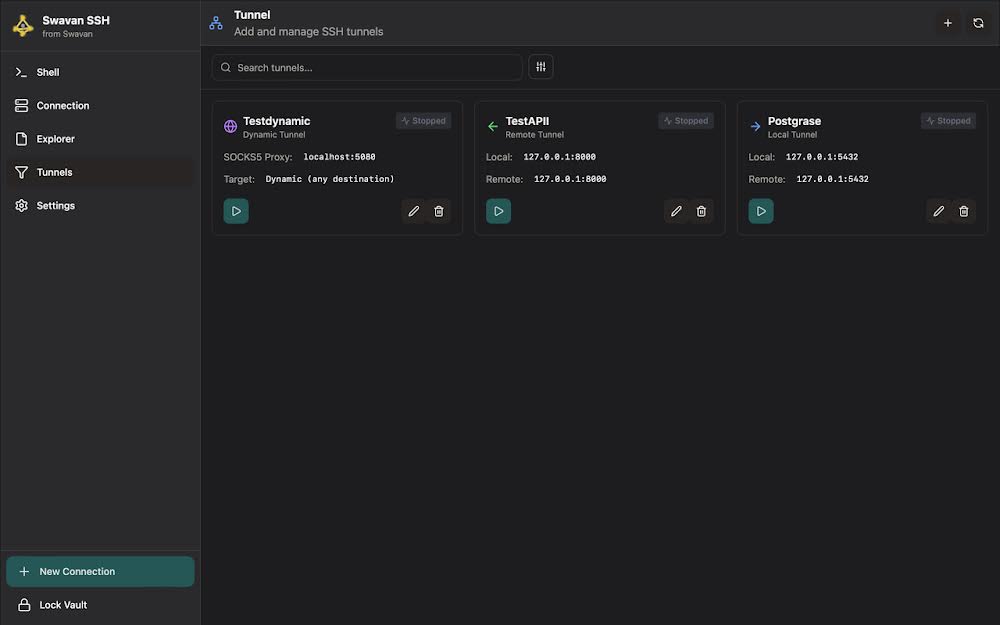 Stopped Dynamic SOCKS Tunnel