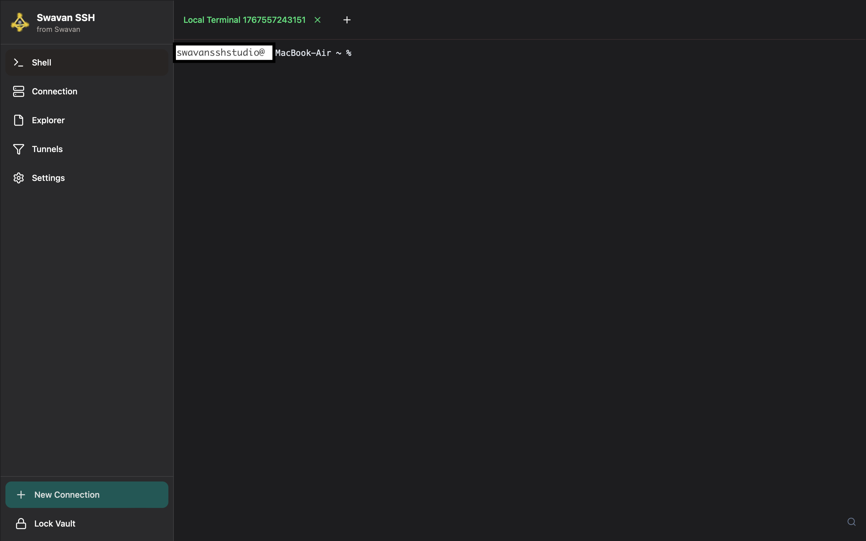 Terminal Interface Screenshot